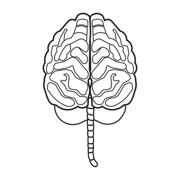 Human brain icon with editable stroke Stock Illustration