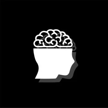 Human brain icon flat Stock Illustration