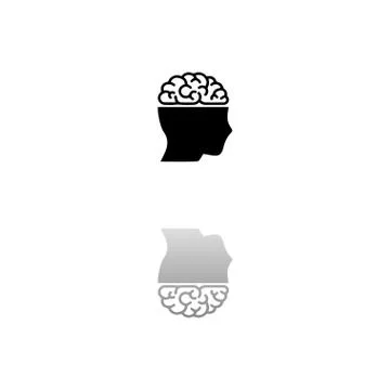 Human brain icon flat Stock Illustration