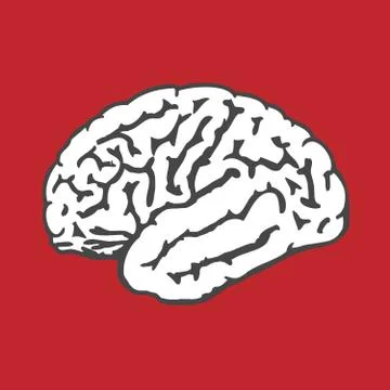 Human brain icon - intelligence and IQ concept Stock Illustration