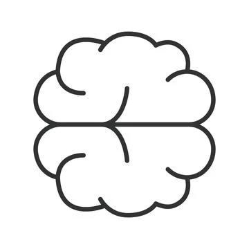 Human brain icon in line design. brain, neurology, mind, psychology, medical Stock Illustration
