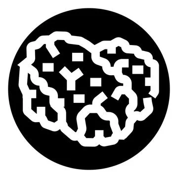 Human brain icon representing artificial intelligence and data Stock Illustration
