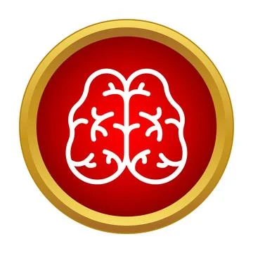 Human brain icon representing intellect and thinking Illustrazione stock