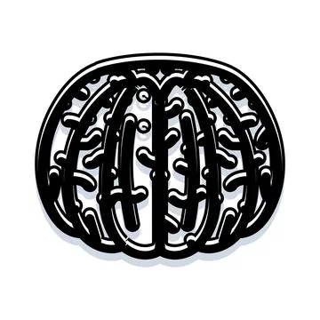 Human brain icon representing intelligence and thinking process イラスト素材