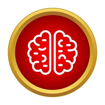 Human brain icon representing intelligence and knowledge concept Stock Illustration