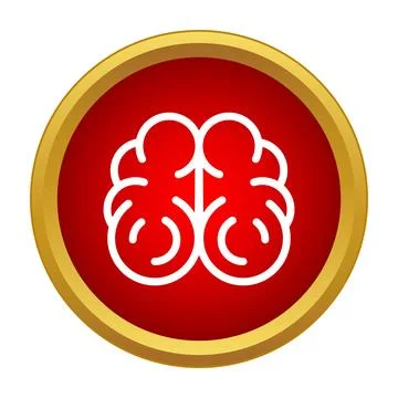 Human brain icon representing intelligence and thinking 스톡 일러스트