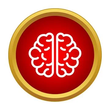 Human brain icon representing intelligence and cognition Stock Illustration