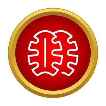 Human brain icon representing intelligence and knowledge Illustrazione stock