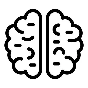 Human brain icon representing thinking process 스톡 일러스트