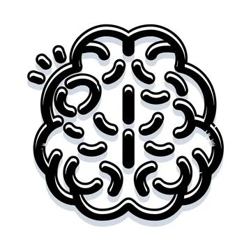 Human brain icon representing thinking and intelligence Stockillustratie