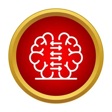 Human brain icon representing thinking process and intelligence Stockillustratie