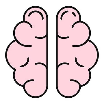 Human brain icon representing thinking intelligence and mind Stock Illustration