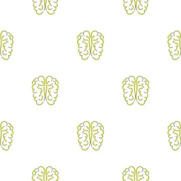 Human Brain Icon Seamless Pattern Stock Illustration