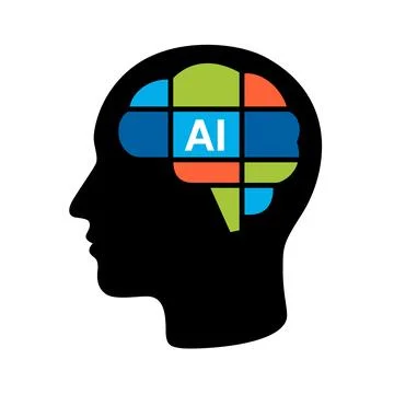 Human brain icon showcase technology and Artificial intelligence Stock Illustration