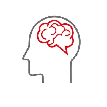 Human brain icon. Simple outline style. Think, mind, head, idea Stock Illustration