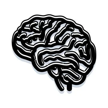 Human brain icon symbolizing intelligence and memory Stock Illustration