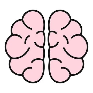 Human brain icon symbolizing intelligence and complex thought Stock Illustration