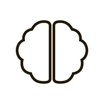 Human brain icon in trendy flat style isolated on white background. Eps 10. Stock Illustration