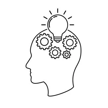 Human brain idea with gear Stock Illustration
