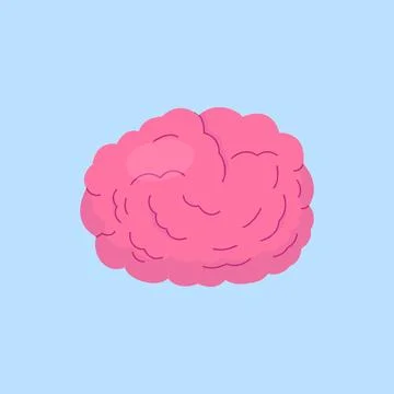 Human Brain Illustration Flat Design Stock-Illustration