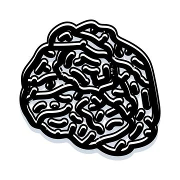 Human brain illustration representing intelligence and mental health 스톡 일러스트