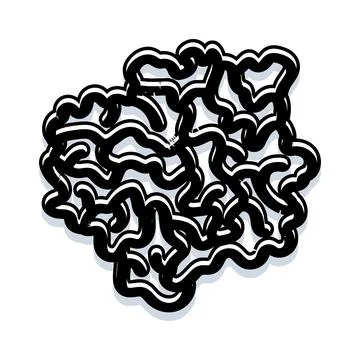 Human brain illustration representing intelligence and thought process Illustrazione stock