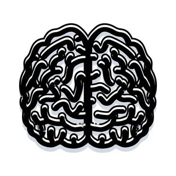 Human brain illustration representing intelligence, thought, and mind Stockillustratie