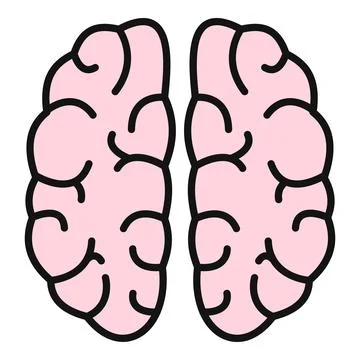 Human brain illustration representing mind, intelligence, and thinking Stock Illustration