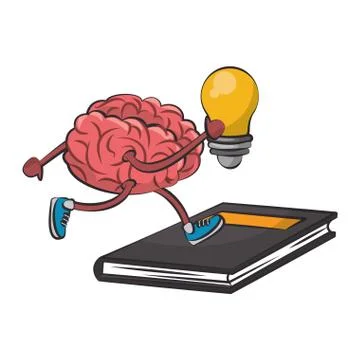 Human brain intelligence and creativity cartoons イラスト素材
