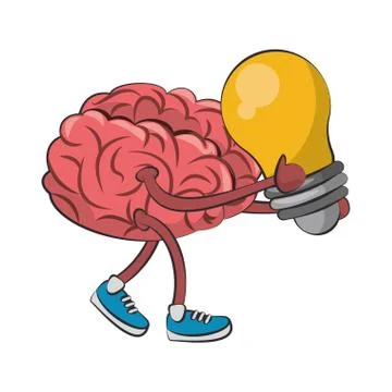 Human brain intelligence and creativity cartoons Stock Illustration