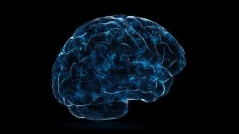 Human Brain Intelligence with Futuristic Artificial Intelligence Concept  Illustrazione stock