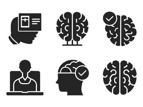 Human brain intelligence thinking learning and mental development icon Illustrazione stock