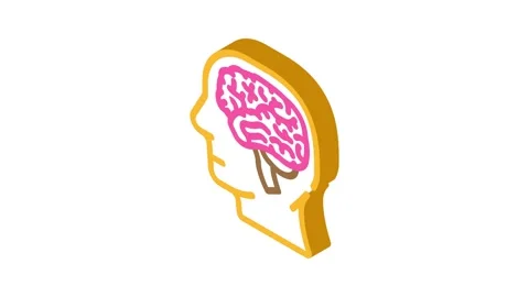 Human brain isometric icon animation Stock Footage 327294627