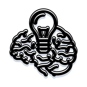 Human brain with lightbulb representing brilliant idea concept Stock Illustration