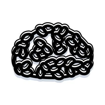 Human brain line drawing representing intelligence and ideas Stock Illustration