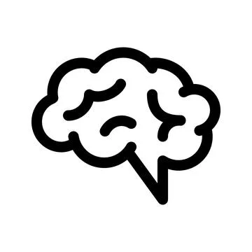 Human brain line icon. Vector graphics Stock Illustration