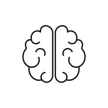 Human brain linear vector flat icon イラスト素材