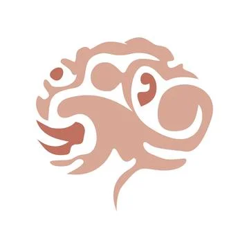 Human brain logo design template Stock Illustration