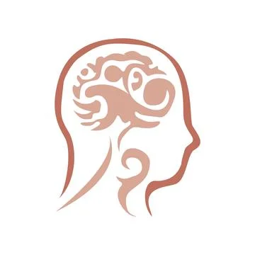 Human brain logo design template Stock Illustration