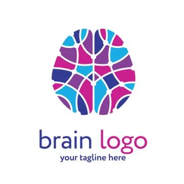 Human brain logo template. Brain research concept Stock Illustration