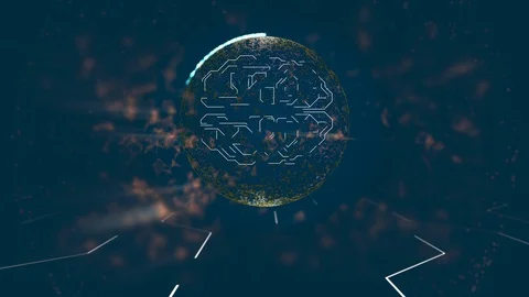 Human brain malfunction with glitch motion tecture around. Stock Footage 125965385