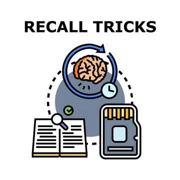 Human brain memory recall learning methods and storage Stock Illustration