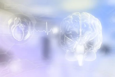 Human brain, mental work concept - very detailed modern background 스톡 일러스트