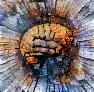 Human brain model Human brain model. 3D rendering Copyright: xZoonar.com/B... Foto stock