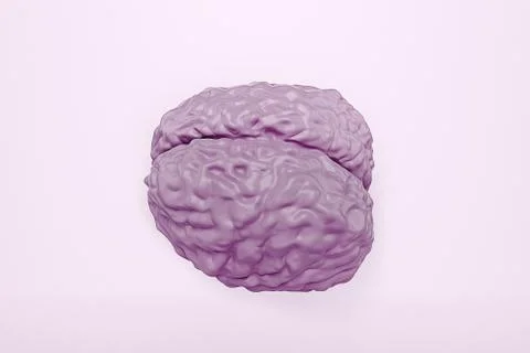 Human brain model on light background, 3d illustration Stock Illustration