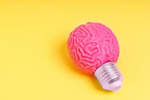 Human Brain Model Transformed into a Light Bulb 스톡 사진