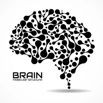 Human brain of molecular structure, idea for your design, vector illustration Illustrazione stock