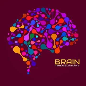 Human brain of molecular structure, idea for your design, vector illustration Stock Illustration