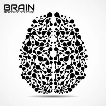 Human brain of molecular structure, idea for your design, vector illustration Stock Illustration