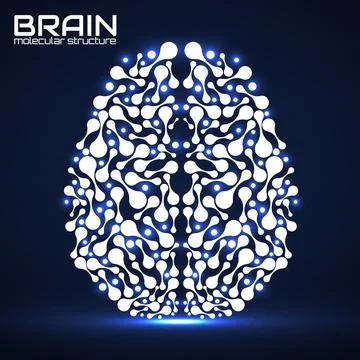 Human brain of molecular structure, idea for your design, vector illustration Stock Illustration